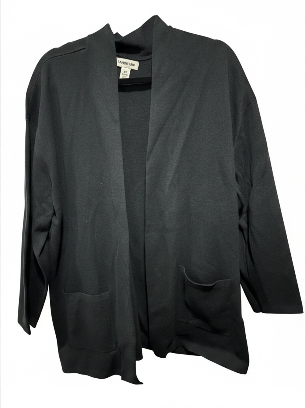 Lands' End Black Open-Front Women's Blazer Jacket